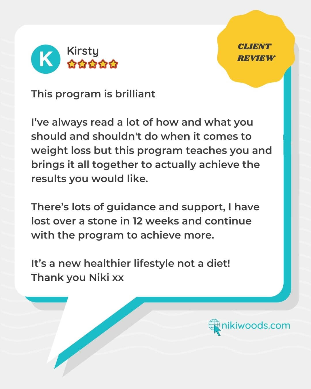 happy client review "this program is AMAZING"