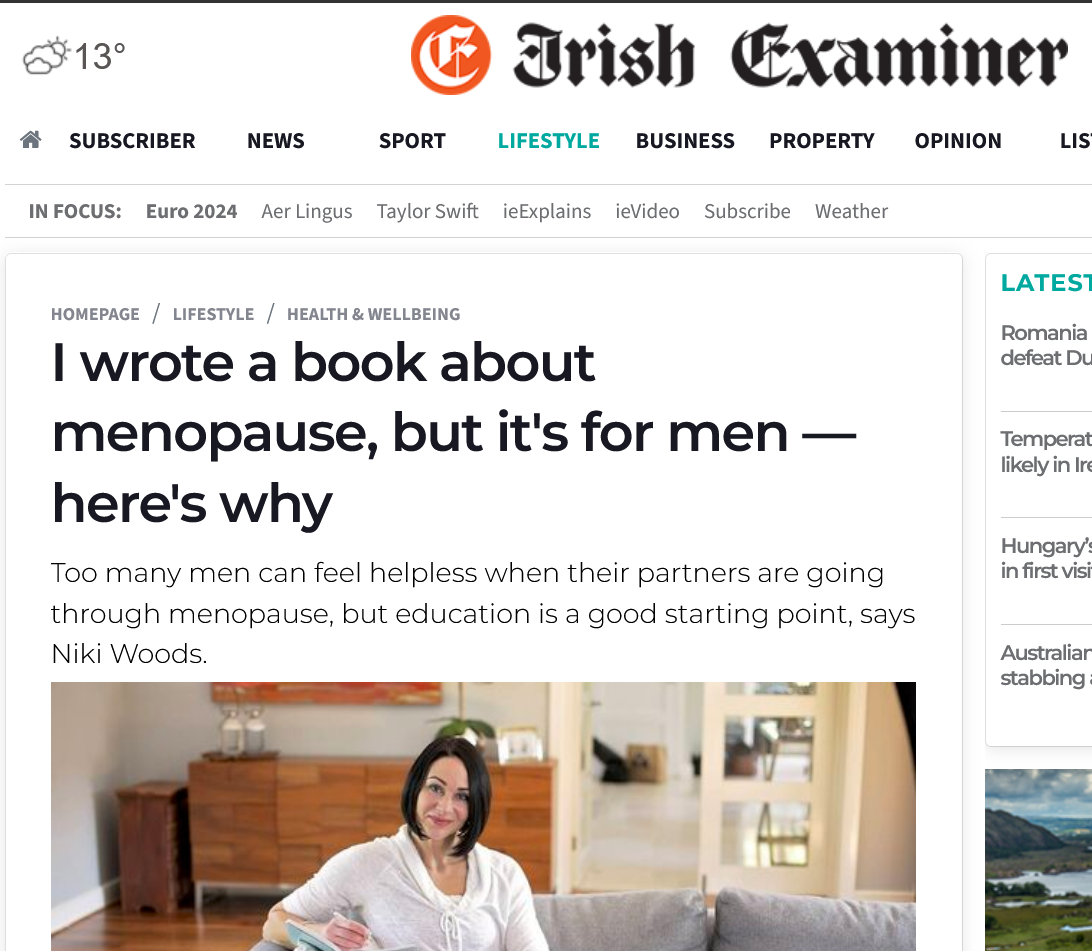 Irish examiner men and menopause niki woods